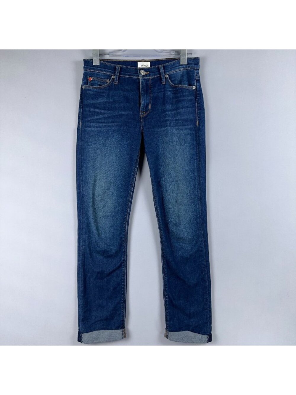 Hudson Jeans Womens Size 27 Natalie Midrise Straight Ankle Blue Dark Wash